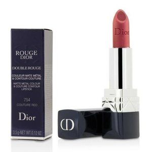 Rouge Dior Double Rouge Matte Metal Color & Couture Lipstick # 754 Couture Red
